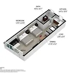 Deco Beachside Apt, W/2 Queen Beds, Washer/Dryer